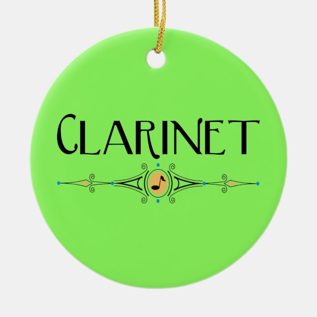 Klarinettendekorationslinie Keramik Ornament (Vorne)