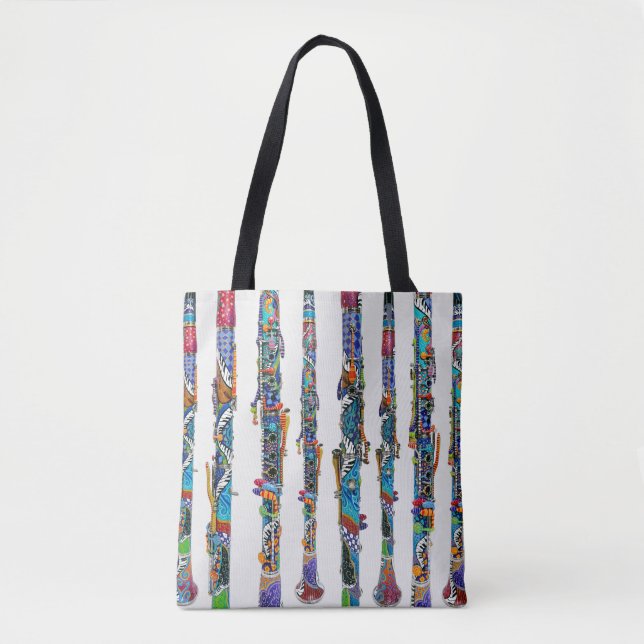 Klarinettendruck, farbige Klarinetten, Klarinetten Tasche (Vorderseite)