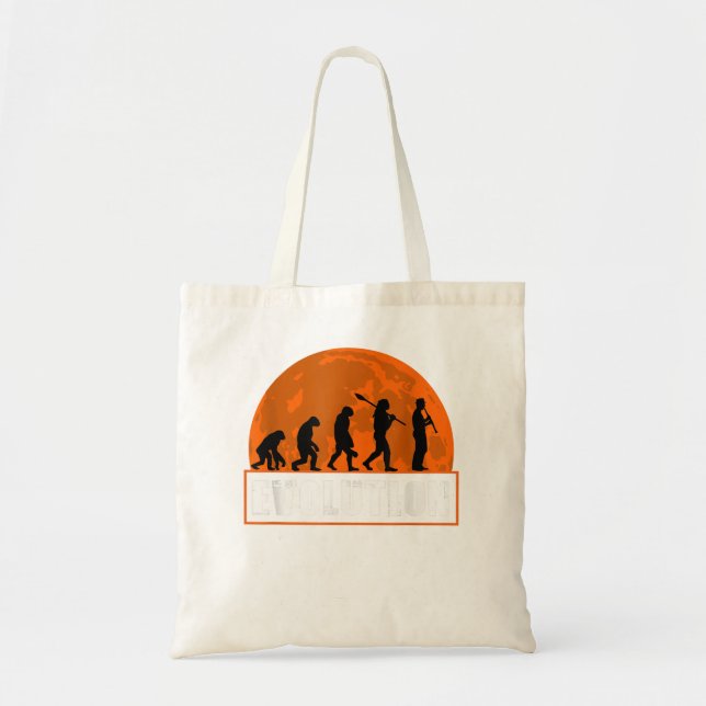 Klarinettenspieler, Funny Human Evolution Gift3 Tragetasche (Vorne)