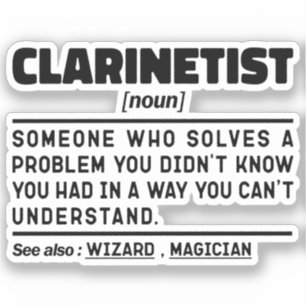 Klarinettist Substantiv Klarinette Spieler Musikin Aufkleber