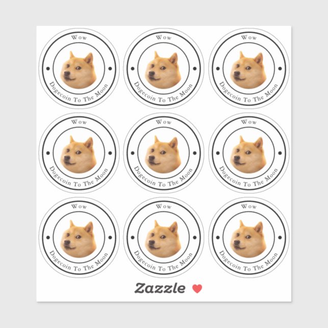 Klarsichtsticker für Dodgecoin Circle Business-Log Aufkleber (Blatt)