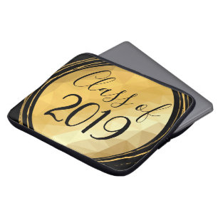 Klasse 0f 2019 Absolvent Schwarz-Gold minimale Laptopschutzhülle