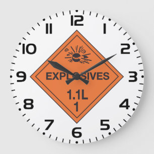 Klasse 1.1L Explosionsgefahr-Schild Große Wanduhr