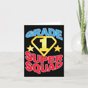 Klasse 1 Super Squad Superhero Teacher Team Karte