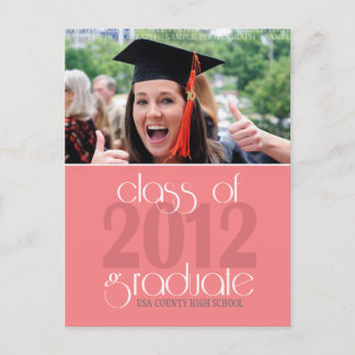 Klasse 2012: Graduation Announcement Postcard Ankündigungspostkarte