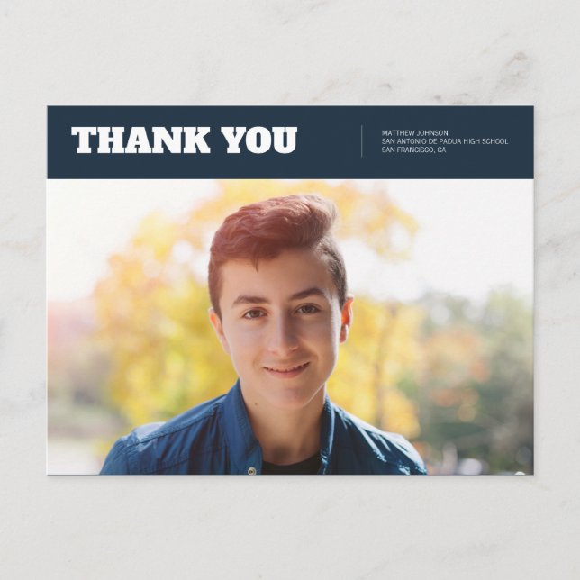 Klasse 2019 | Foto Abschluss Vielen Dank Postkarte (Vorderseite)