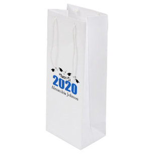 Klasse 2020 Abschluss Geschenkbeutel (Blue Caps) Geschenktüte Für Weinflaschen