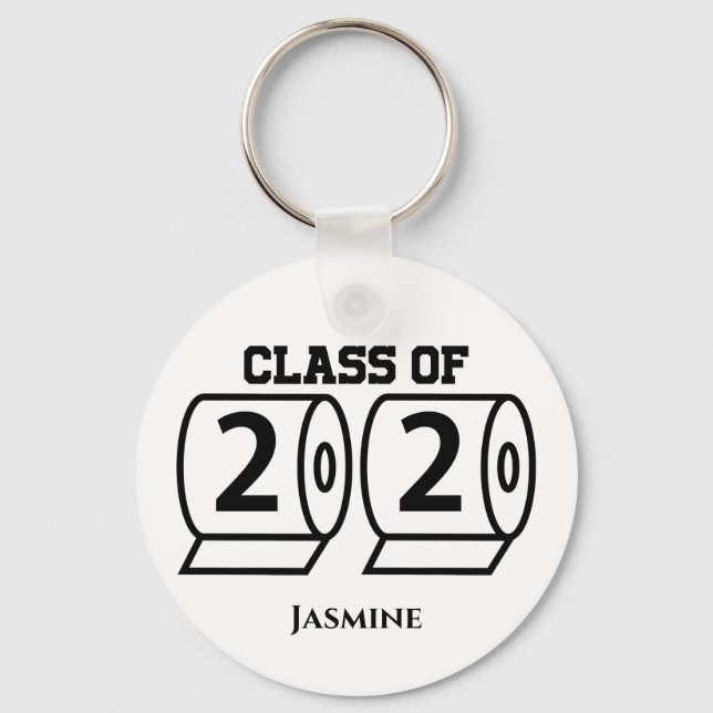 Klasse 2020 Funny Toilet Paper Abschluss Senior Schlüsselanhänger (Vorderseite)