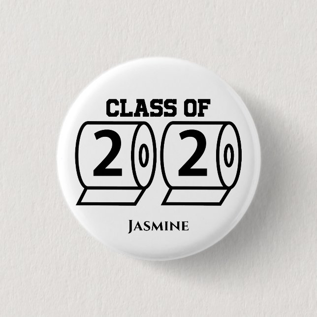 Klasse 2020 Toilettenpapier Individuelle Name Absc Button (Vorderseite)