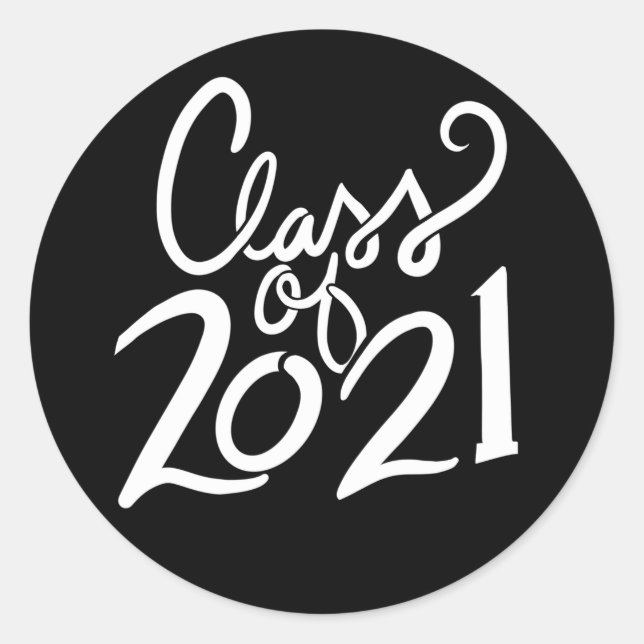 Klasse 2021 Abschluss Grad Runder Aufkleber (Vorderseite)