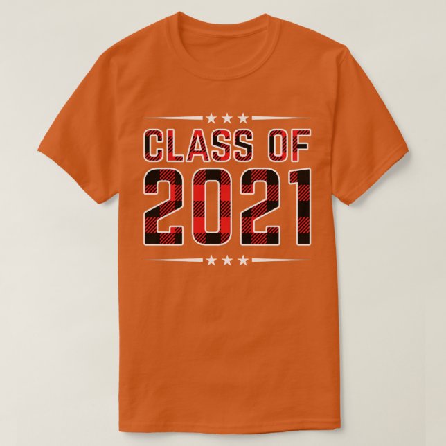 Klasse 2021 Kariertes Buffalo-Abschluss-Geschenk T-Shirt (Design vorne)