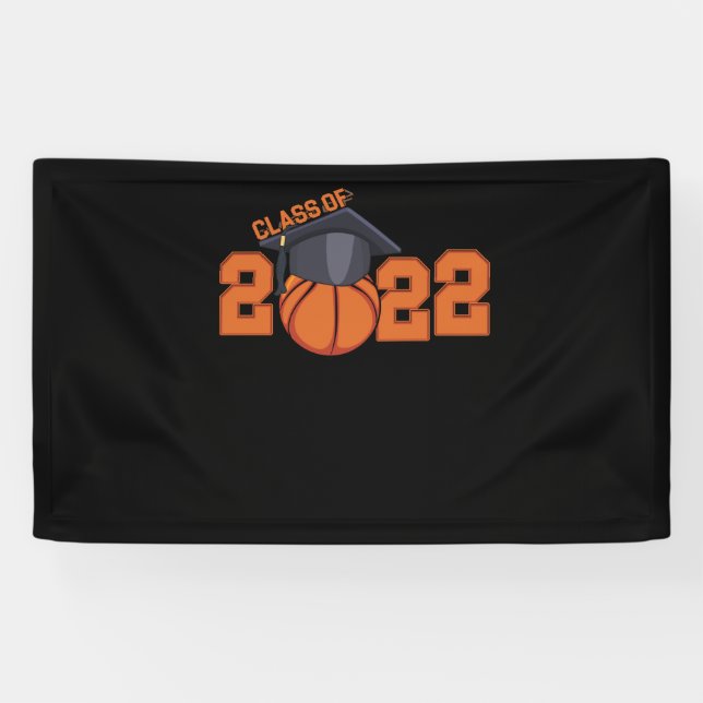 Klasse 2022 Abschluss Senior Basketball Player Banner (Horizontal)