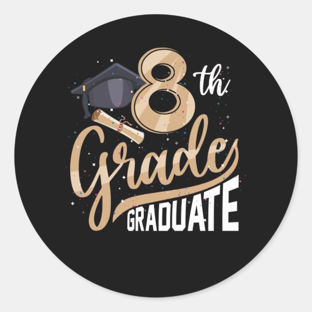 Klasse 2022 Abschluss Senior Runder Aufkleber (Vorderseite)