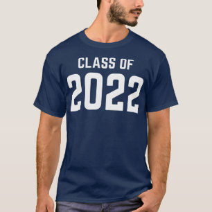 Klasse 2022 Einfache Typografie Weißer Abschluss 2 T-Shirt