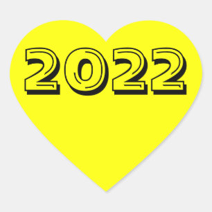 Klasse 2022 Gelbe Herzsticker von Janz Herz-Aufkleber