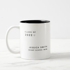 Klasse 2022 Hochschulabsolvent Moderne, einfache T Zweifarbige Tasse
