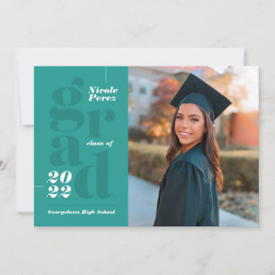 Klasse 2022 Modernes Typografisches Grünes Foto Gr Ankündigung