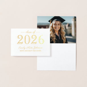 Klasse 2023 Eleganter Abschluss Danke Gold Folienkarte