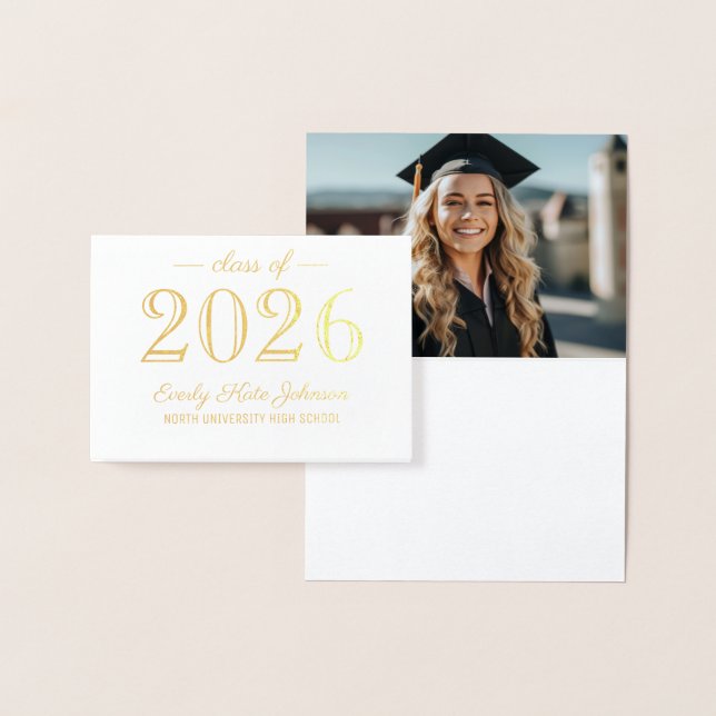 Klasse 2023 Eleganter Abschluss Danke Gold Folienkarte (Anzeige)
