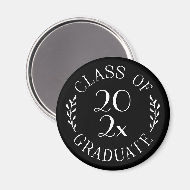 Klasse 2023 Graduate Chic Typografy Black Magnet (Vorderseite/Rückseite)