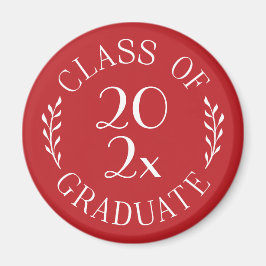 Klasse 2023 Graduate Chic Typografy Red Magnet