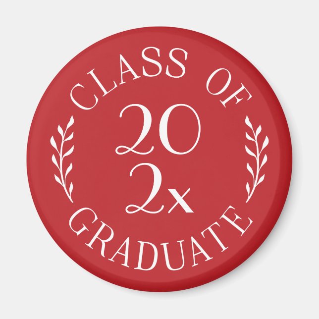 Klasse 2023 Graduate Chic Typografy Red Magnet (Vorne)