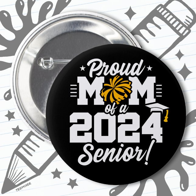 Klasse 2024 Abschluss Cheer Mama Senior 2024 Button (Von Creator hochgeladen)