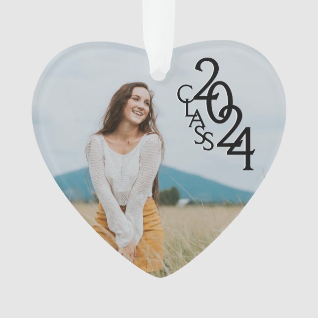 Klasse 2024 Abschluss Foto Ornament (Vorderseite)