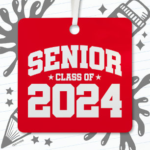 Klasse 2024 Abschluss in der Hochschule Senior 202 Ornament Aus Metall