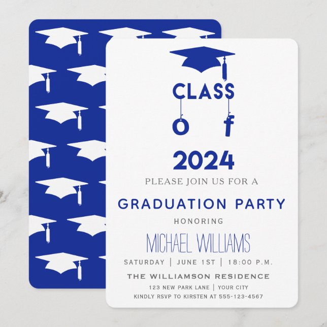 Klasse 2024 - Einladung zur Blauen Graduierungspar (Vorne/Hinten)