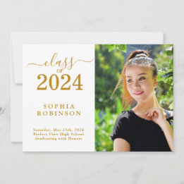 Klasse 2024 Foto Einfache Abschluss-Ankündigung Einladung
