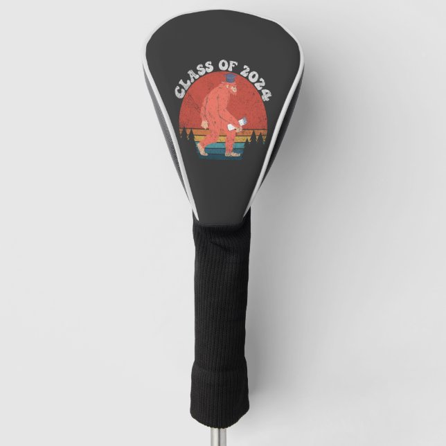 Klasse 2024 Funny Abschluss Bigfoot Retro Geschenk Golf Headcover (Vorderseite)