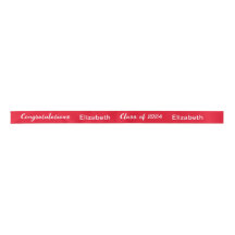 Klasse 2024 Graduate Name Red and White Script