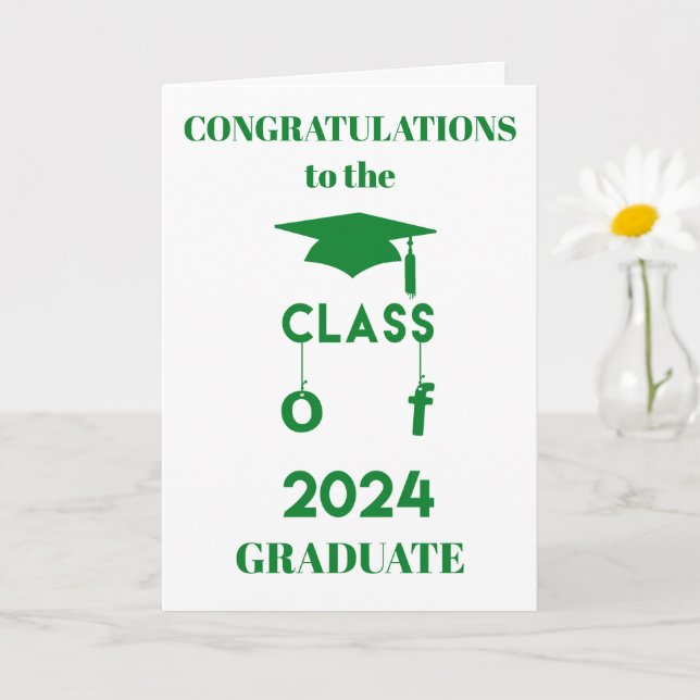 Klasse 2024 - Herzlichen Glückwunsch Graduate - Gr Karte (Kleine Pflanze)