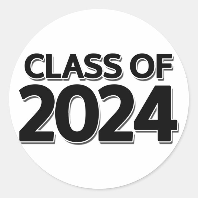 Klasse 2024 runder aufkleber (Vorderseite)