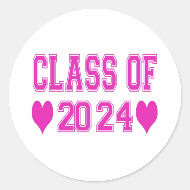 Klasse 2024 runder aufkleber (Vorderseite)