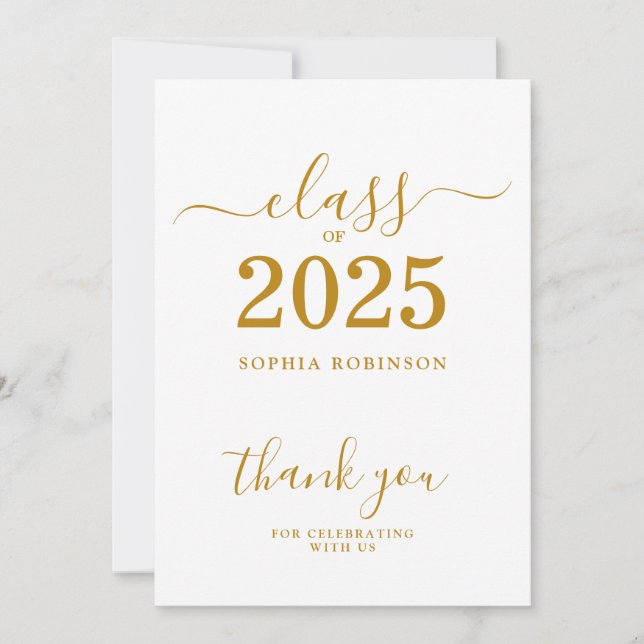 Klasse 2025 Abschluss Dankeschön Karte (Vorderseite)