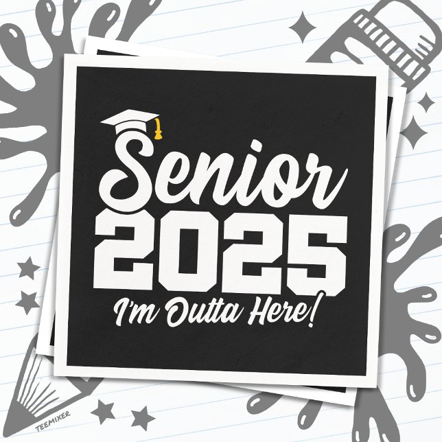 Klasse 2025 Abschluss High School Senior 2025 Serviette (Von Creator hochgeladen)