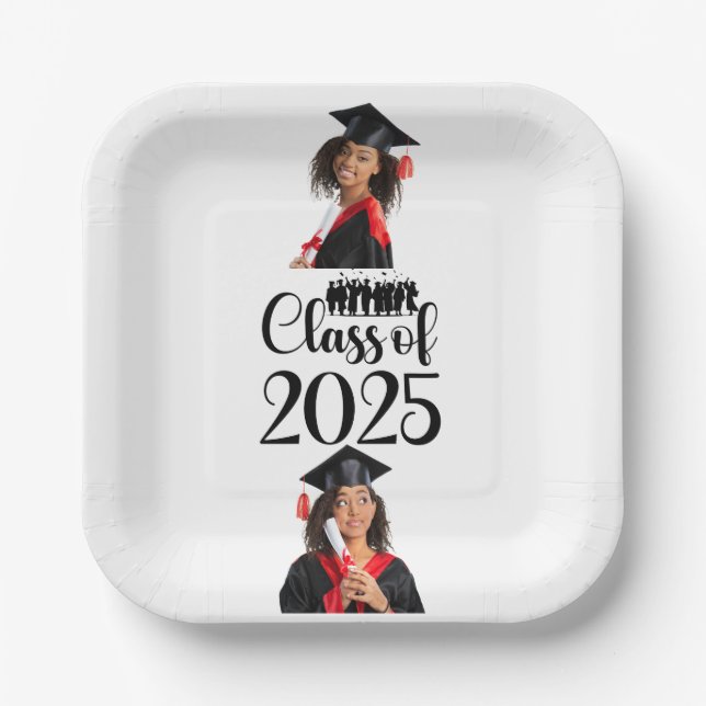 Klasse 2025 Abschluss Personalisiert Pappteller (Vorderseite)