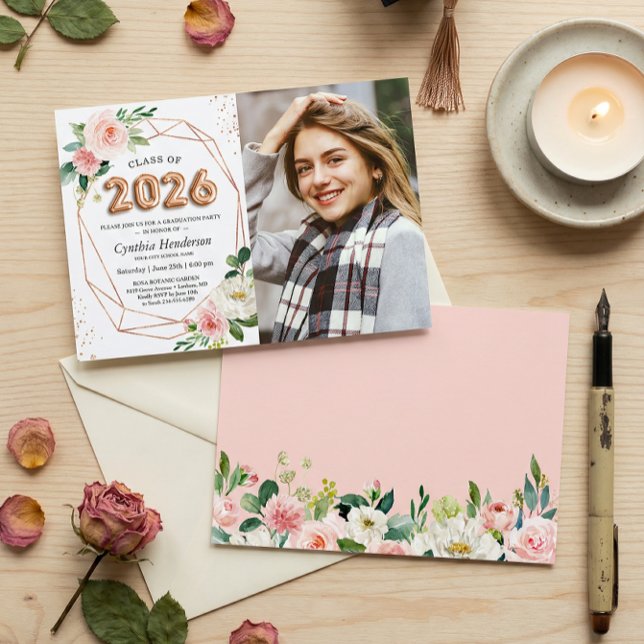 Klasse 2025 Ballon Letters Foto Abschluss Einladung (Von Creator hochgeladen)