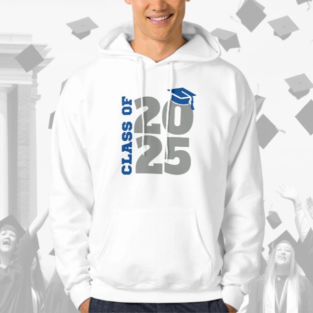 Klasse 2025 Blue and Gray Graduate Hoodie (Von Creator hochgeladen)