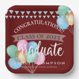 Klasse 2025 Celebration Ballon Graduation Party Pappteller
