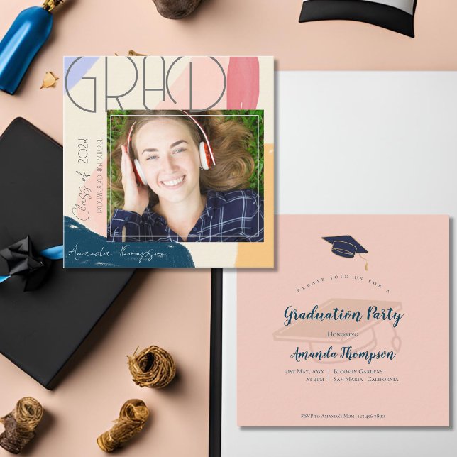 Klasse 2025 Einladung des Mini-Foto-Abschlusses (Class of 2025 Mini Photo Graduation Invitation)