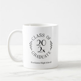 Klasse 2025 Emblem School Name Abschluss Kaffeetasse