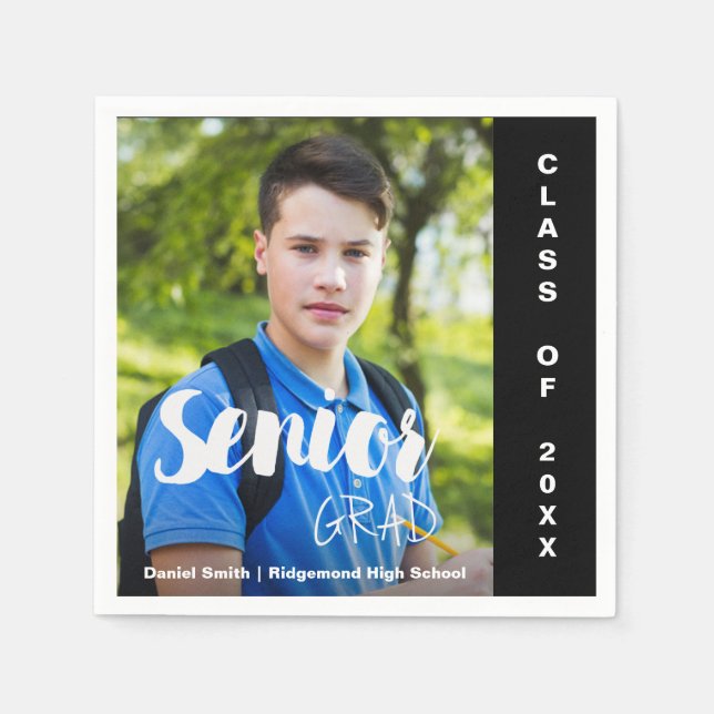 Klasse 2025 Foto-Graduationspartei Serviette (Vorderseite)
