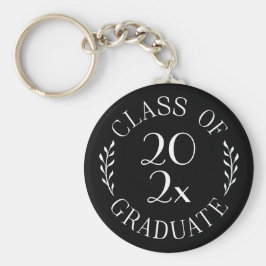 Klasse 2025 Graduate Chic Typografy Black Schlüsselanhänger