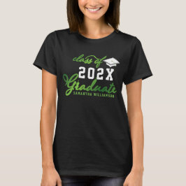 Klasse 2025 Graduate Green White Black Abschluss T-Shirt