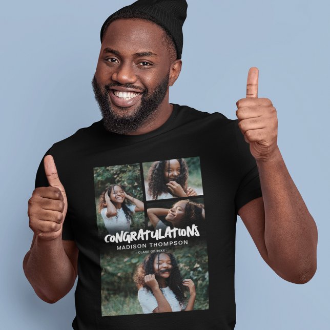 Klasse 2025 Herzlichen Glückwunsch Graduate Foto T-Shirt (Von Creator hochgeladen)