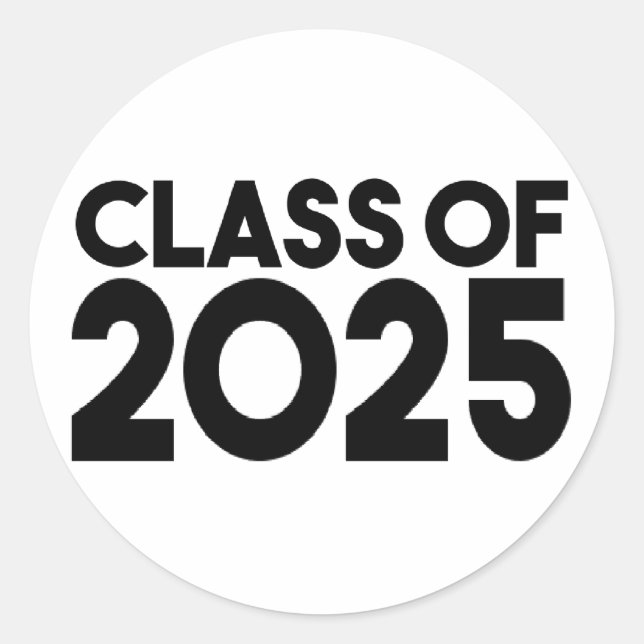 Klasse 2025 runder aufkleber (Vorderseite)