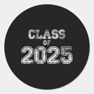 Klasse 2025 Senior 2025 Abschluss School Spirit Runder Aufkleber